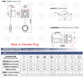 Pin 12 un recipiente maschio femminile di 5 di amp del connettore di plastica impermeabile del cavo telai della spina